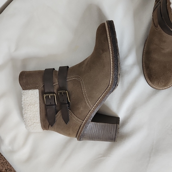 NEW White Mountain Rialto Joker II Brown Suede Chunky Chastity Boots Sherpa Warm - Picture 2 of 15